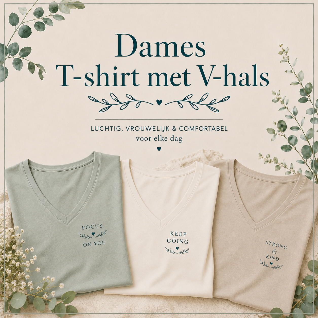 Dames - T-shirts met V-hals