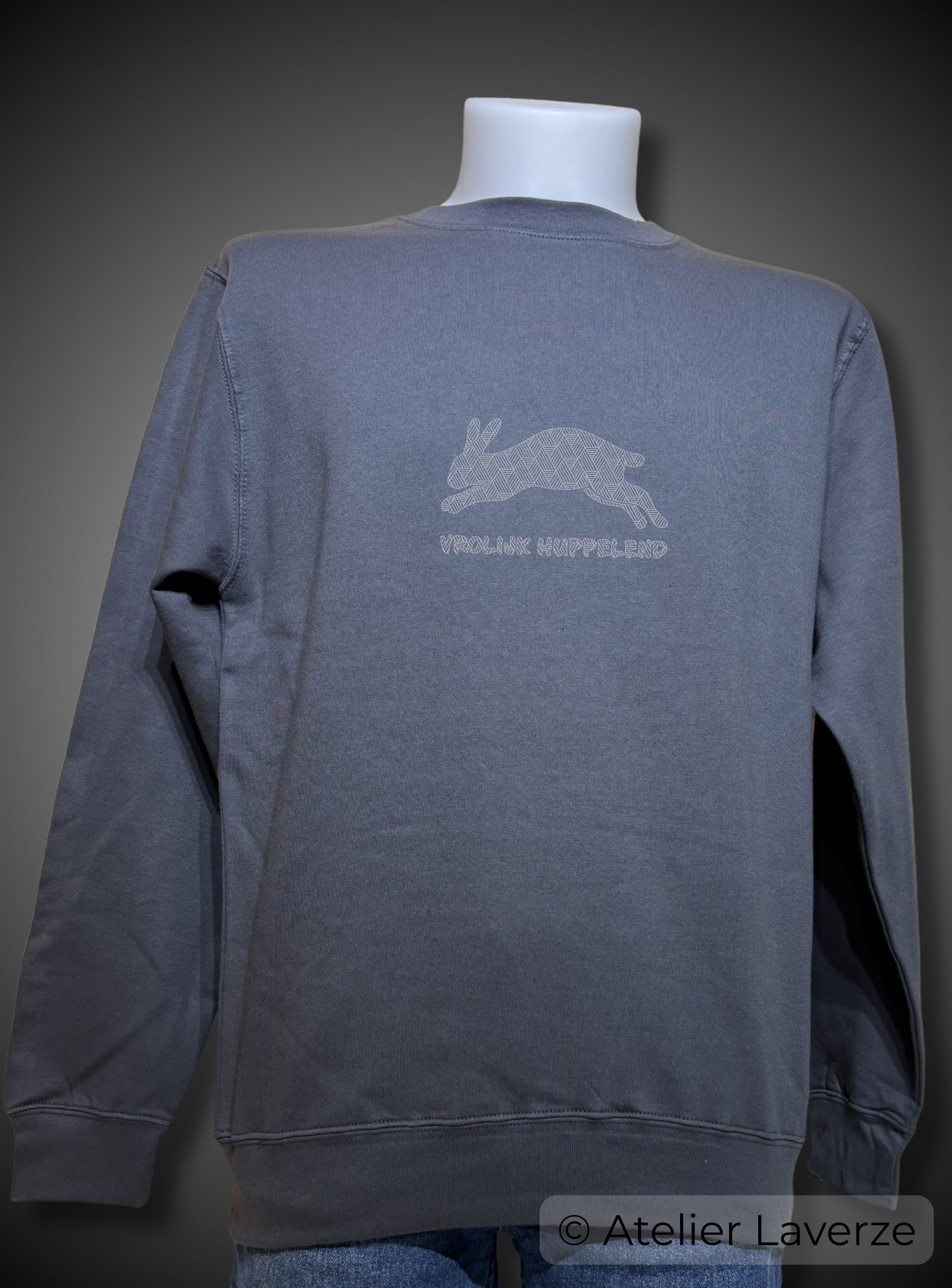 VROLIJK HUPPELEND (heren sweater)