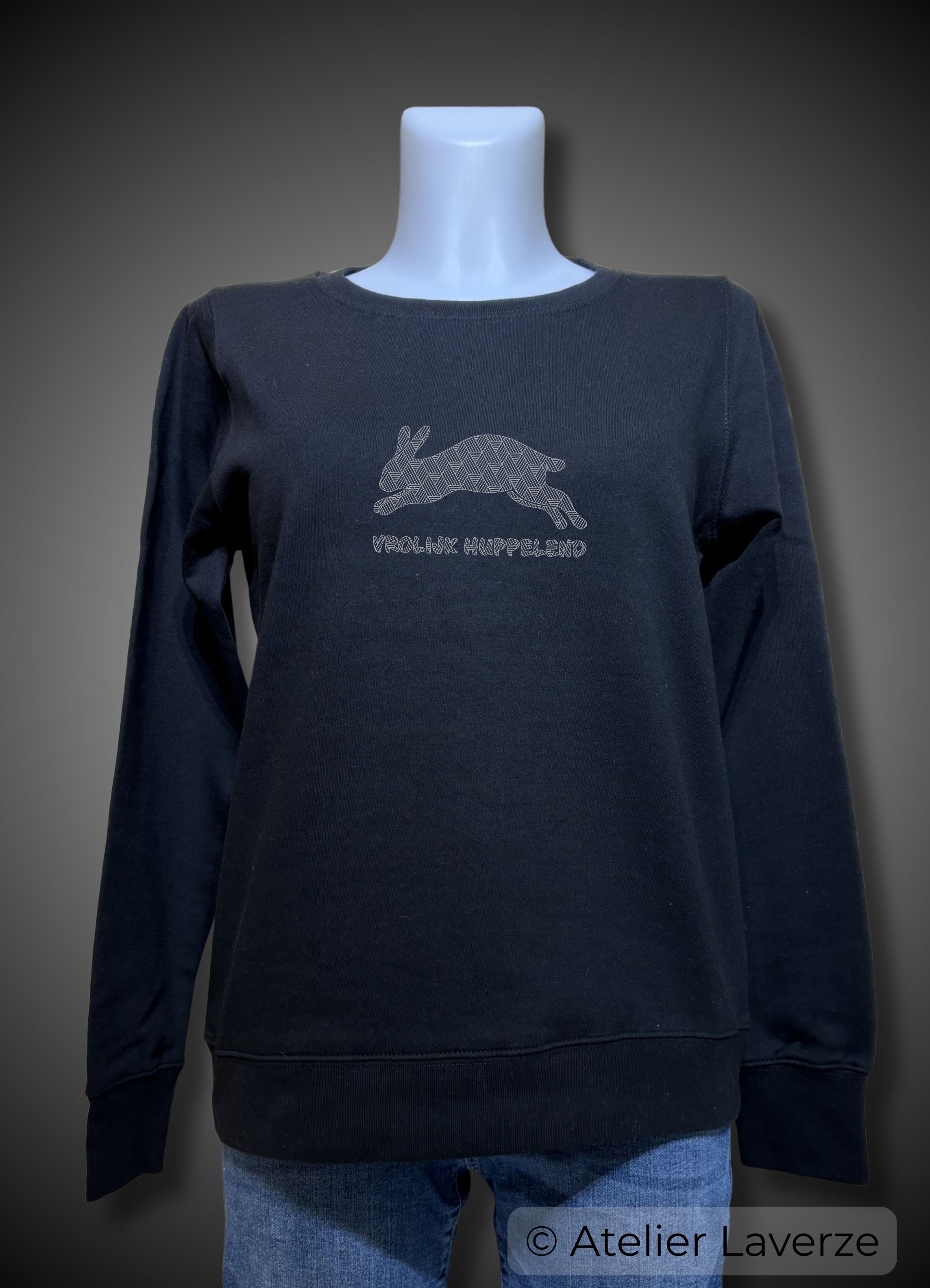 VROLIJK HUPPELEND (dames sweater)