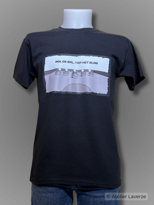Unisex T-shirt / Rol de bal, tap het glas