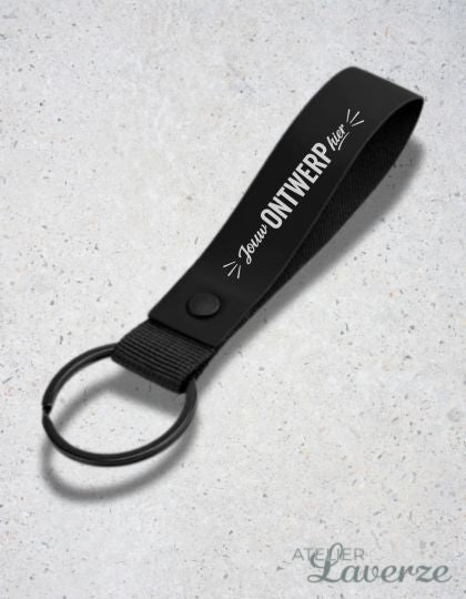 GEPERSONALISEERDE SLEUTELHANGER MET BREDE LUS