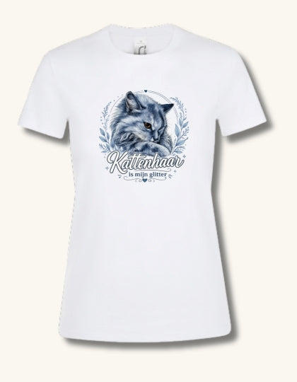 Dames T-shirt / Kattenhaar is mijn glitter (kopie)