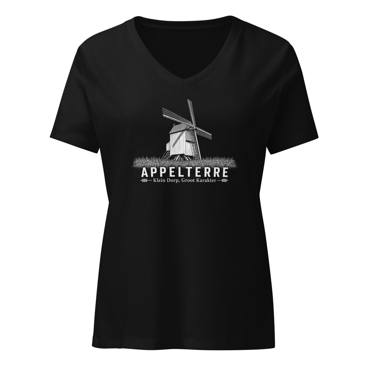 Dames T-shirt met V-hals/ Appelterre Wildermolen