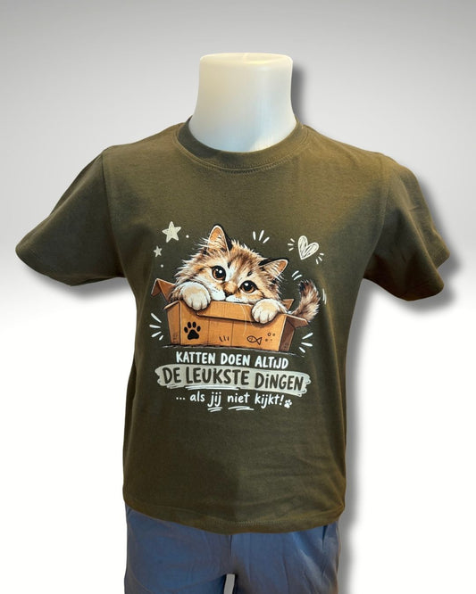 Kinder T-shirt / Katten doen altijd de leukste dingen