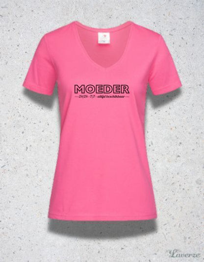 Dames T-shirt met V-hals / Mama 24/7