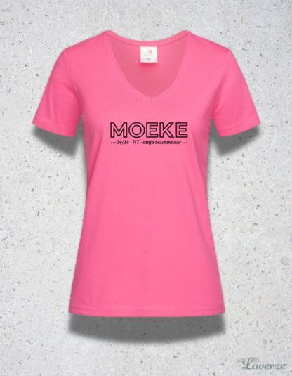 Dames T-shirt met V-hals / Mama 24/7