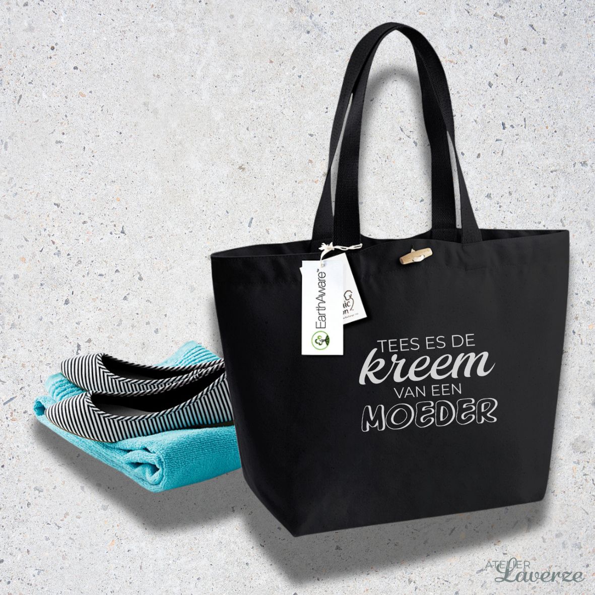 TEES ES DE KREEM VAN EEN MAMA (strandtas)