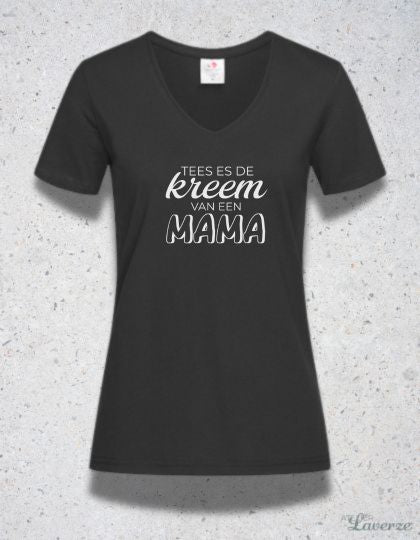TEES ES DE KREEM VAN EEN MAMA (T-shirt met V-hals)
