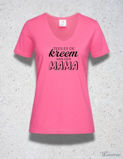 TEES ES DE KREEM VAN EEN MAMA (T-shirt met V-hals)