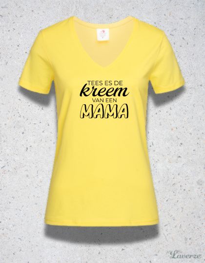 TEES ES DE KREEM VAN EEN MAMA (T-shirt met V-hals)