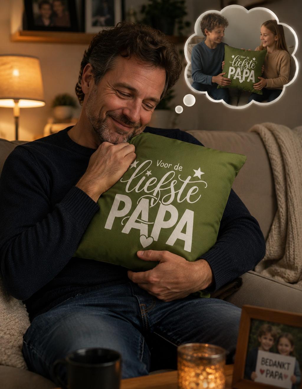 VOOR DE LIEFSTE PAPA (kussenhoes zonder binnenkussen)