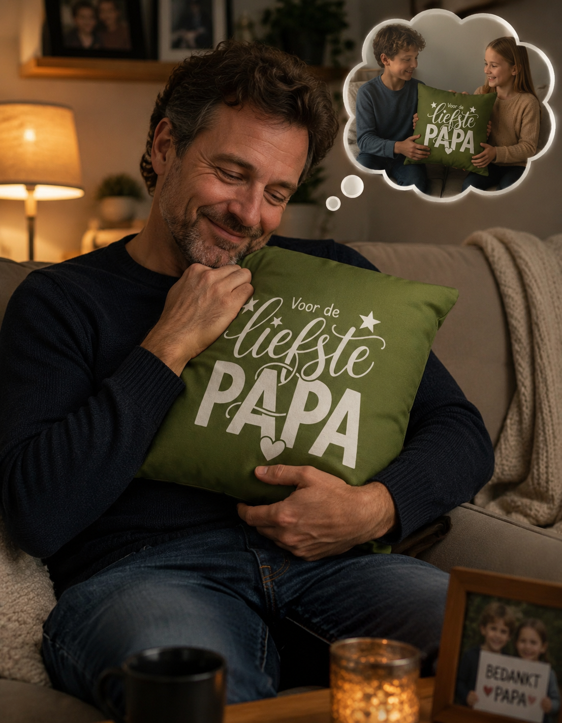 VOOR DE LIEFSTE PAPA (kussenhoes met binnenkussen)