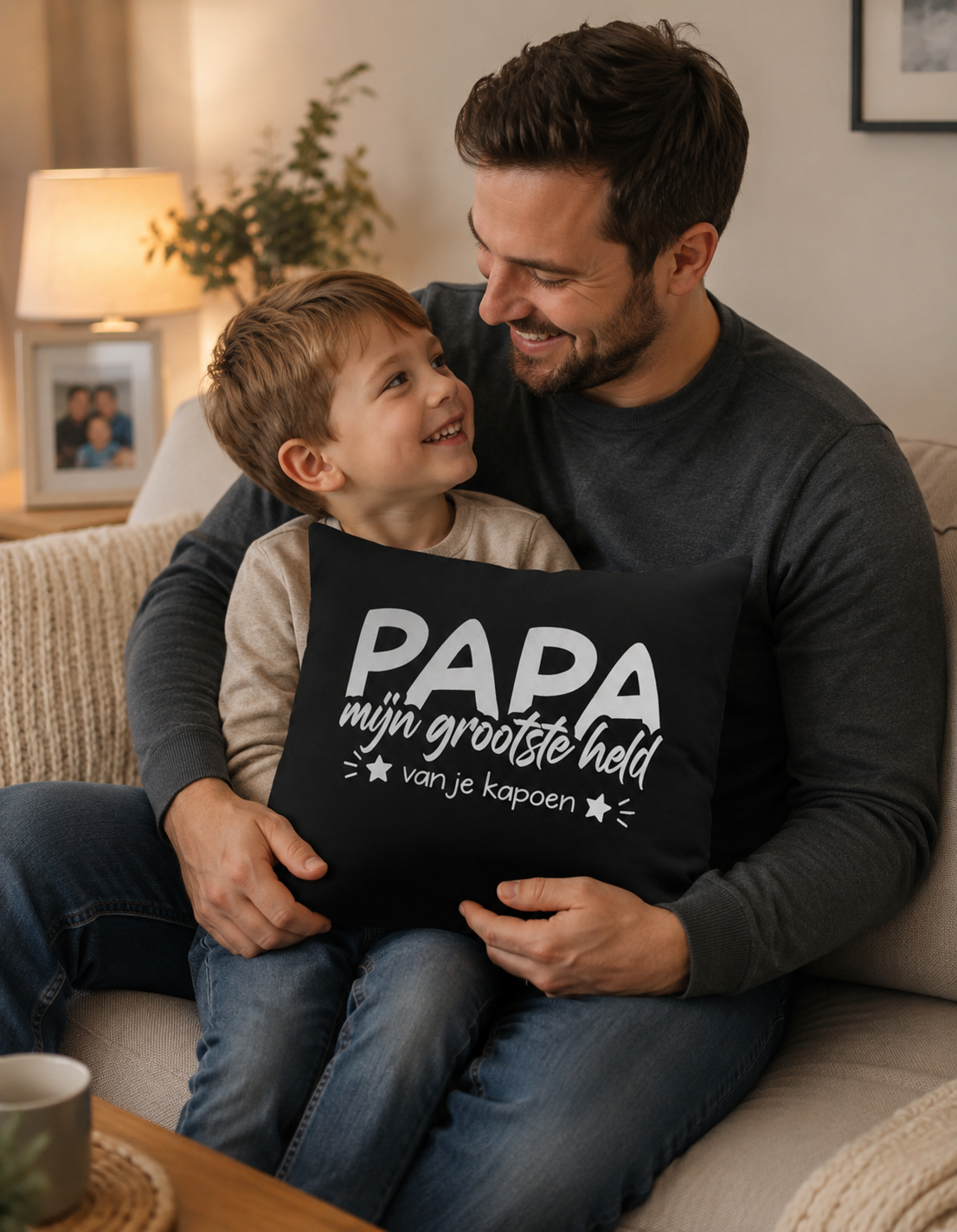 PAPA, MIJN GROOTSTE HELD (Kussenhoes met binnenkussen)