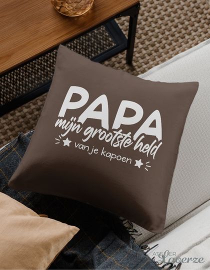 PAPA, MIJN GROOTSTE HELD (Kussenhoes met binnenkussen)