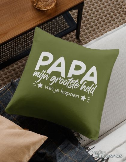 PAPA, MIJN GROOTSTE HELD (Kussenhoes met binnenkussen)
