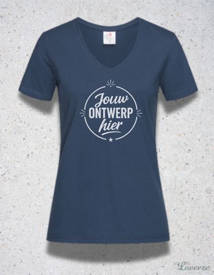 GEPERSONALISEERDE V-HALS T-SHIRT - DAMESMODEL (uit voorraad)