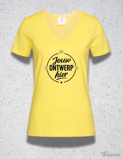 GEPERSONALISEERDE V-HALS T-SHIRT - DAMESMODEL (uit voorraad)