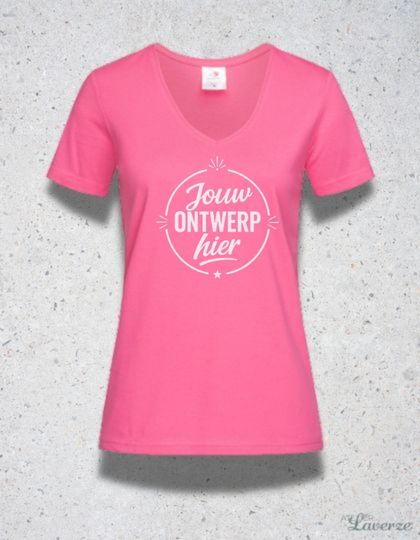 GEPERSONALISEERDE V-HALS T-SHIRT - DAMESMODEL (uit voorraad)