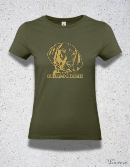 Dames T-shirt / Een hart op vier poten