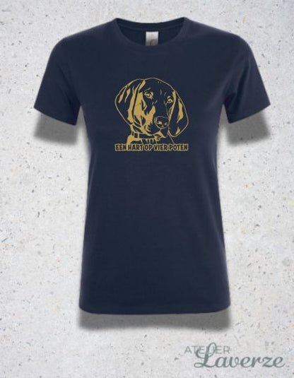 Dames T-shirt / Een hart op vier poten