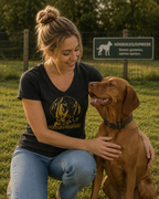 EEN HART OP VIER POTEN (Dames V-hals T-shirt)