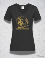 EEN HART OP VIER POTEN (Dames V-hals T-shirt)