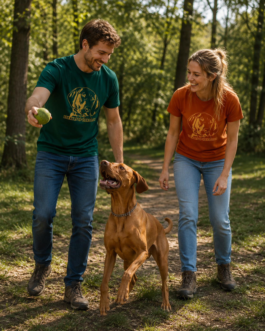 HART OP VIER POTEN (Unisex t-shirt)