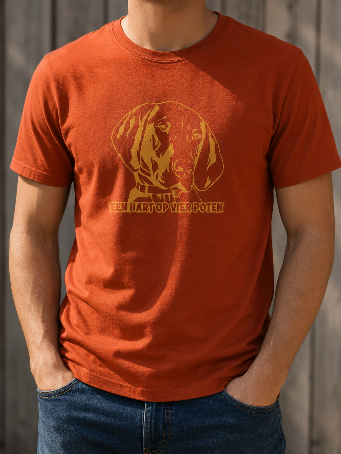 HART OP VIER POTEN (Unisex t-shirt)
