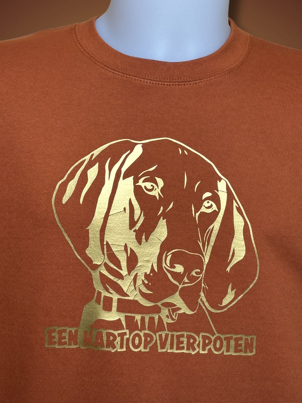 Heren sweater met bedrukking: Hart op vier poten